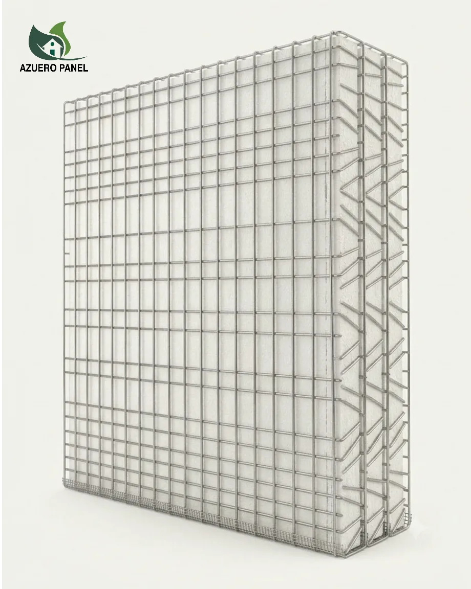 Render del panel EPS con sus mallas de acero — imagen ilustrativa