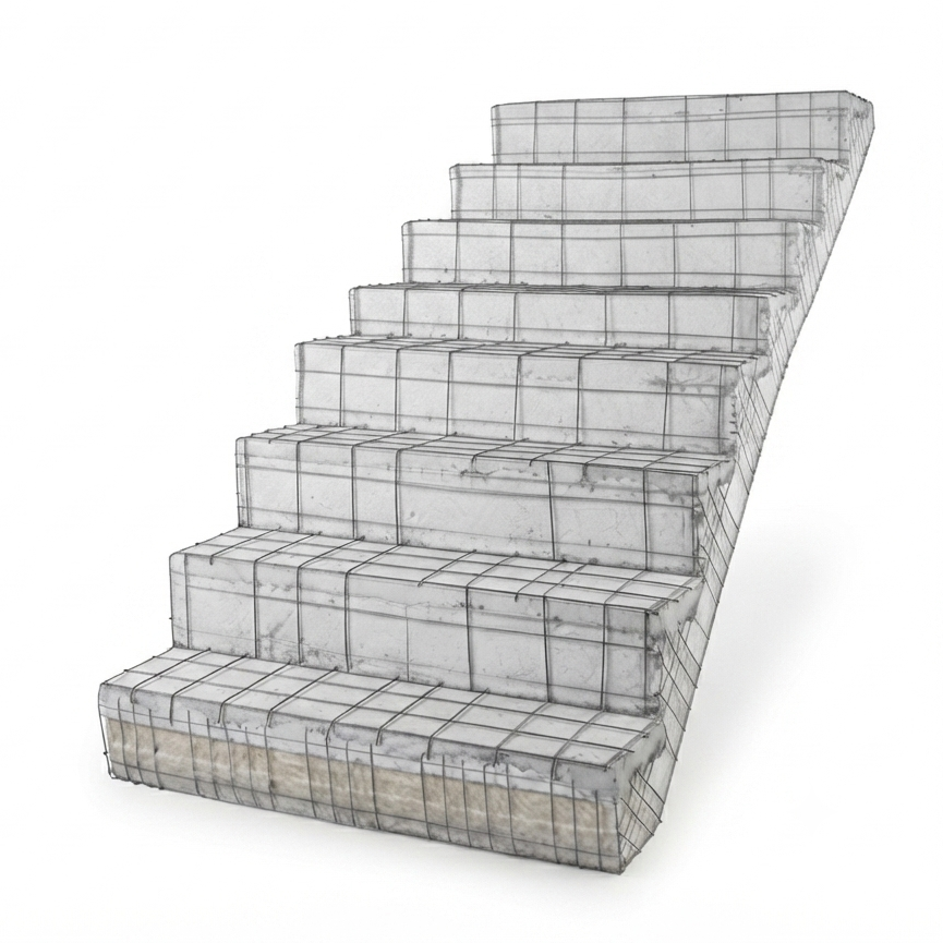 Escalera estructural en EPS fabricada a medida — imagen ilustrativa